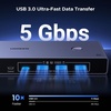 image:imageUGREEN 8K60Hz Displayport KVM Switch 1 Monitors 2 Computers with 4 USB 30 Ports Aluminum Support 4K240Hz Share One Monitor Keyboard Mouse UDisk Printer with 2 USB Cables