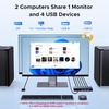 image:imageUGREEN 8K60Hz Displayport KVM Switch 1 Monitors 2 Computers with 4 USB 30 Ports Aluminum Support 4K240Hz Share One Monitor Keyboard Mouse UDisk Printer with 2 USB Cables