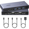image:imageUGREEN 8K60Hz Displayport KVM Switch 1 Monitors 2 Computers with 4 USB 30 Ports Aluminum Support 4K240Hz Share One Monitor Keyboard Mouse UDisk Printer with 2 USB Cables