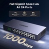 image:imageUGREEN 24 Port Gigabit Switch Rackmount Plug amp Play Ethernet Switch 4 Mode Unmanaged Network Splitter for Office amp Business Metal Fanless Desktop amp Wall Mount Hub for NAS PC Printer Router16Port Switch  2 x Rack Ears