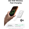 image:imageUGREEN Magflow Air Qi2 Magnetic Power Bank 10000mAh 15W Wireless Portable Charger with Builtin USBC Cable 30W Fast Charging Battery Pack MagSafe Compatible for iPhone 17161514 Pro Max GreyWhite