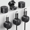 image:imageUGREEN Cable Organizer Clips Adhesive Cable Management  6Pack Strong Magnetic Cord Holder for Desk to Keep Phone Charging Cables Computer Cords and Various Cord Organized for Nightstand Black