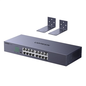 image:imageUGREEN 24 Port Gigabit Switch Rackmount Plug amp Play Ethernet Switch 4 Mode Unmanaged Network Splitter for Office amp Business Metal Fanless Desktop amp Wall Mount Hub for NAS PC Printer Router16Port Switch  2 x Rack Ears