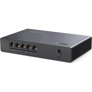 image:imageUGREEN 25Gb Switch 5Port Ethernet Switch 5 x 25Gb Uplink Plug amp Play Unmanaged Ethernet Splitter DesktopWall Mount Network Hub with LED Fanless Quiet for NAS PC Game Console