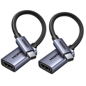 image:imageUGREEN 4K 066FT Mini DisplayPort to HDMI Adapter Unidirectional Mini DP Thunderbolt to HDMI Converter 1440p 1080p HDCP 14 Aluminum Case Compatible for MacBook Air Surface ProDock Monitor Passive2