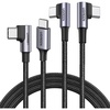 image:imageUGREEN Bundle 100W 2 Pack 6FT 10FT USB C to USB C Cable Right Angle Type C Fast Charger Cable Nylon Braided Charging Cord Compatible for MacBook Pro Air iPad Pro 2021 Dell Pixel Galaxy S21 Note 20