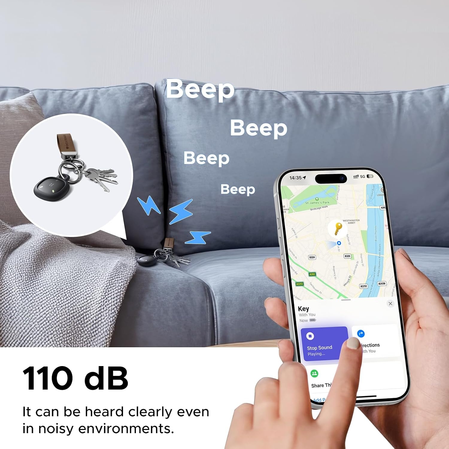 image:imageUGREEN FineTrack Mini Duo2 Bluetooth Tracker Tags 4 Pack  Key Finder Compatible with Apple Find My amp Google Find Hub Bluetooth Tracker Tag for Keys Wallet Luggage Backpack