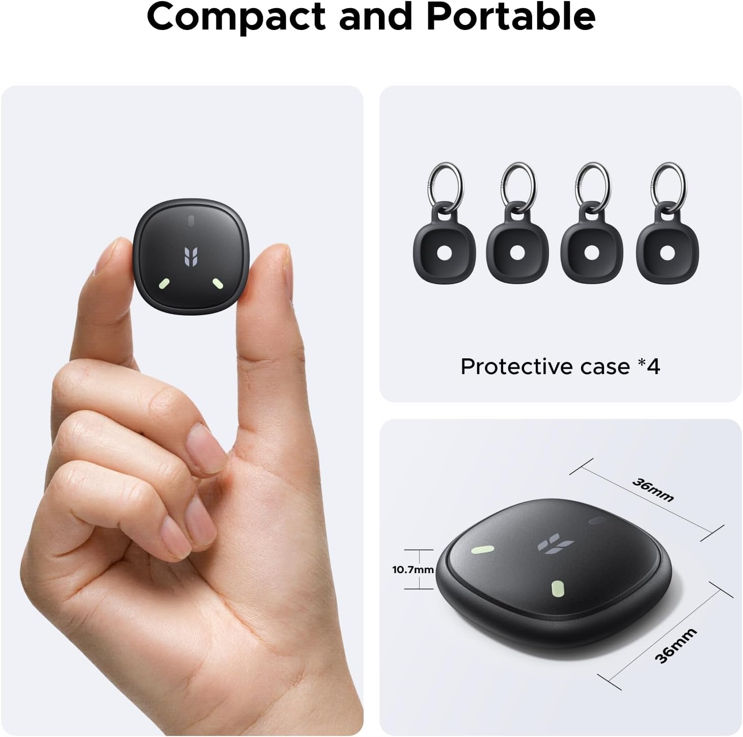 image:imageUGREEN FineTrack Mini Duo2 Bluetooth Tracker Tags 4 Pack  Key Finder Compatible with Apple Find My amp Google Find Hub Bluetooth Tracker Tag for Keys Wallet Luggage Backpack