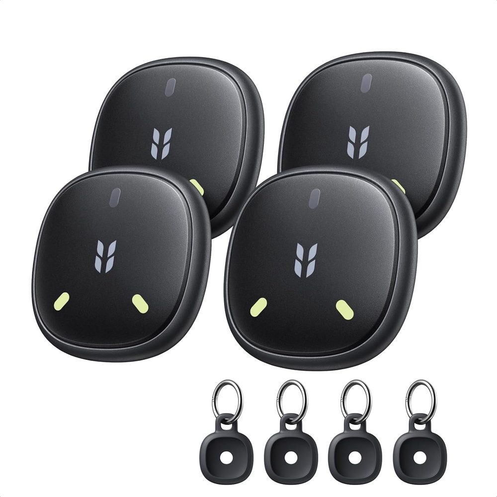 image:imageUGREEN FineTrack Mini Duo2 Bluetooth Tracker Tags 4 Pack  Key Finder Compatible with Apple Find My amp Google Find Hub Bluetooth Tracker Tag for Keys Wallet Luggage Backpack