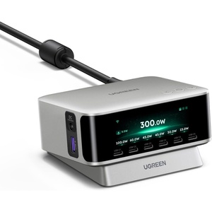 image:imageUGREEN Nexode Pro 300W Charging Station with Smart Display 8Port Charger  App Remote Control 5 Charging Modes 140W Max Fast Charging for MacBook ProAir iPhone 1716 Galaxy S26S25 Dell XPS HP