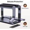 image:imageUGREEN 2in1 Laptop Stand for Desk Horizental amp Virtical Laptop Holder  Durable Aluminum Stand for Stability with Silicone Protection Fits 13162 inch Laptops and Tablets Grey