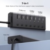 image:imageUGREEN 7in1 Powered USB 30 Hub 7 Ports 5xUSBA and 2xUSBC 10Gbps  24W DC Power Input 33 ft Cable USB Multiport Adapter for Laptop Desktop PC iMac Surface and More