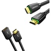 image:imageUGREEN 4K HDMI Cable 66FT18Gbps High Speed Braided Cord 20 with Ethernet Bundle HDMI Extension Cable 4K Extender 15FT Male to Female Adapter Cord