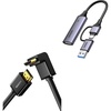 image:imageUGREEN HDMI Cable Right Angle 4K 90 Degree HDMI Cord High Speed Bundle with 2K30Hz Video Capture Card HDMI to USB 30 A and USB C Capture Device 4K Input