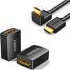image:imageUGREEN HDMI Cable Right Angle 4K 90 Degree HDMI Cord High Speed Down Angle HDMI 20 Cable Bundle with HDMI Coupler 2 Pack 4K60Hz HDMI Female to Female Adapter HDMI 20 Extender