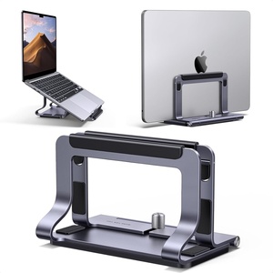image:imageUGREEN 2in1 Laptop Stand for Desk Horizental amp Virtical Laptop Holder  Durable Aluminum Stand for Stability with Silicone Protection Fits 13162 inch Laptops and Tablets Grey