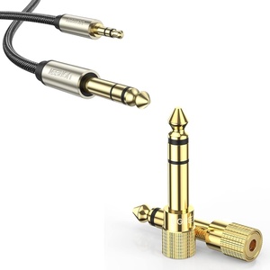image:imageUGREEN 635mm 14 Male to 35mm 18 Audio Cable 3FT Bundle with 2 Pack 14 inch Male to 35mm Female Headphone Adapter