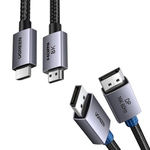 image:imageUGREEN 80Gbps 16K60Hz DisplayPort Cable Bundle with 8K HDMI 21 Cable 66FT
