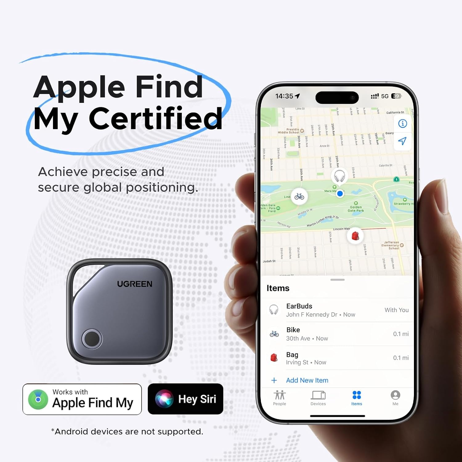 image:imageUGREEN FineTrack Air Tracker Tags iOS Only 8 Pack Key Finder  Bluetooth Tracker 2Year Replaceable Battery Compatible with Apple Find My for Keys Luggage Apple Find My Certifiedsmall