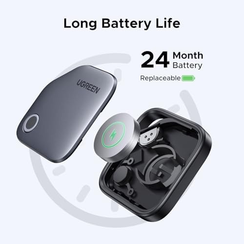 image:imageUGREEN FineTrack Air Tracker Tags iOS Only 8 Pack Key Finder  Bluetooth Tracker 2Year Replaceable Battery Compatible with Apple Find My for Keys Luggage Apple Find My Certifiedsmall Pack of 2