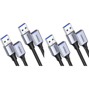 image:imageUGREEN 4 Pack USB Extension Cable 3 FT 3 FT Nylon Braided Extender Compatible with Webcam Camera Phone Hub Mouse Keyboard Printer Hard Drive Headset3 FT Pack of 2