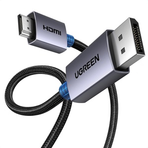 image:imageUGREEN 4K DisplayPort to HDMI Cable 1080P120Hz 16FT  DP 12 to HDMI 14 Alu Braided Cord Support 3D HDR Compatible with Monitor Desktop HDTV Laptop AMD NVIDIA16FT