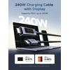image:imageUGREEN Nexode 240W USBC to USBC Cable with TFT Smart Display 33ft  Tap to rotate longpress off Nylon braided  aluminum 480Mbps sync For iPhone MacBook Galaxy Pixel XPS Switch amp more66FT