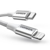 image:imageUGREEN US30470525 USBC to Lightning MFI Cable Alu Case with Nylon Braided 3A PD Fast Charging 2m  SilverSilver