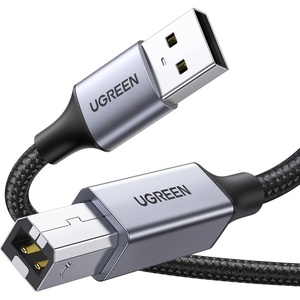 image:imageUGREEN Printer Cable 6 FT USB A to B Nylon Braided USB B CordGrey